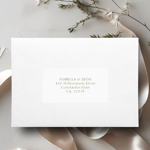 Étiquette Blanc Adresse de mariage simple