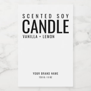Étiquette blanc cosmétique pour emballage de bougi