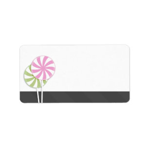 Étiquette Blanc de lucette de remous de rose et de vert