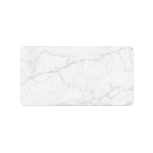Étiquette Blanc marbre | Adresse blanche personnalisée (Devant)