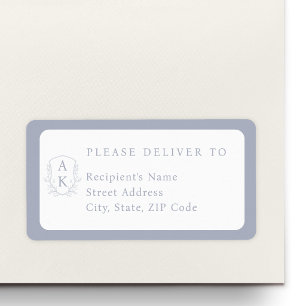 Étiquette Blason de mariage Monogramme Nom Adresse individue