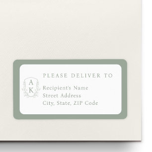 Étiquette Blason de mariage Monogramme Nom Adresse individue