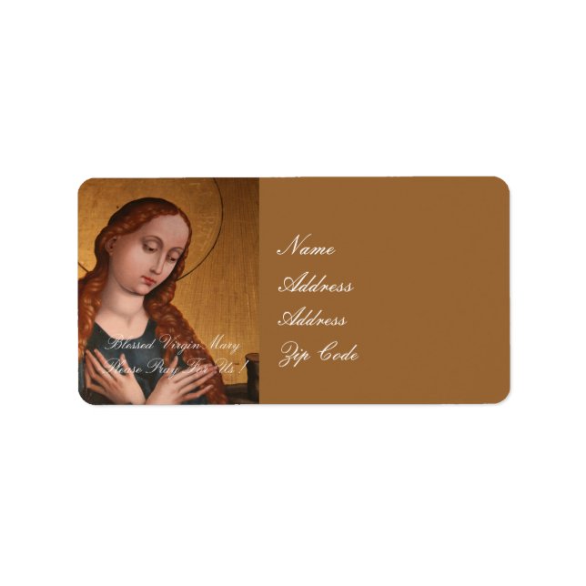 ÉTIQUETTE BLESSEE VIRGIN MARY S'IL VOUS PLAÎT PRIER POUR NOU (Devant)