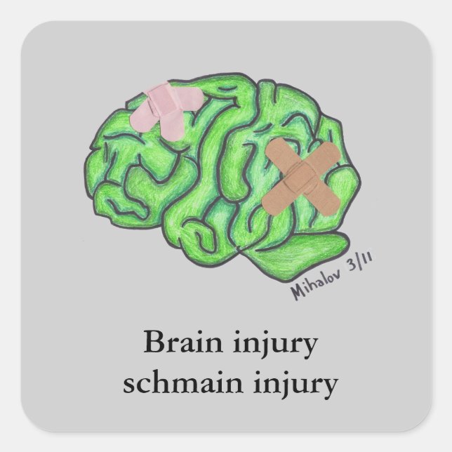 Étiquette "blessure au cerveau" (Devant)