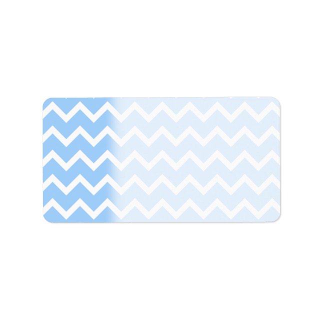 Étiquette Bleu pâle et Blanc Zig zag Stripes. (Devant)