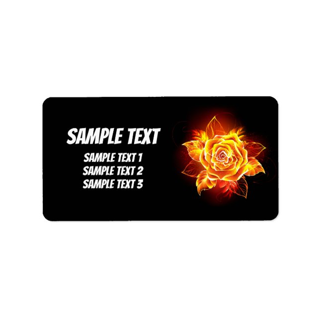 Étiquette Blooming Fire Rose (Devant)