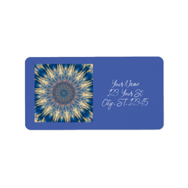 Étiquette Blue Chakra Kaleidoscope Thunder_Cove (Devant)