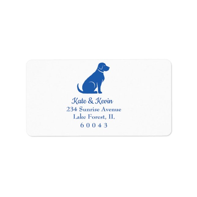 Étiquette Blue Dog Address (Devant)