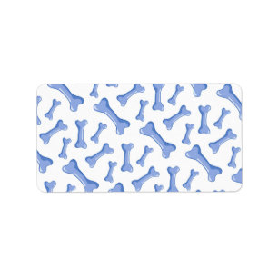 Étiquette Blue Dog Bones Delicate Cute Puppies Animal Lover