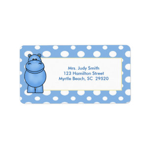 Étiquette Blue Hippo Address Label