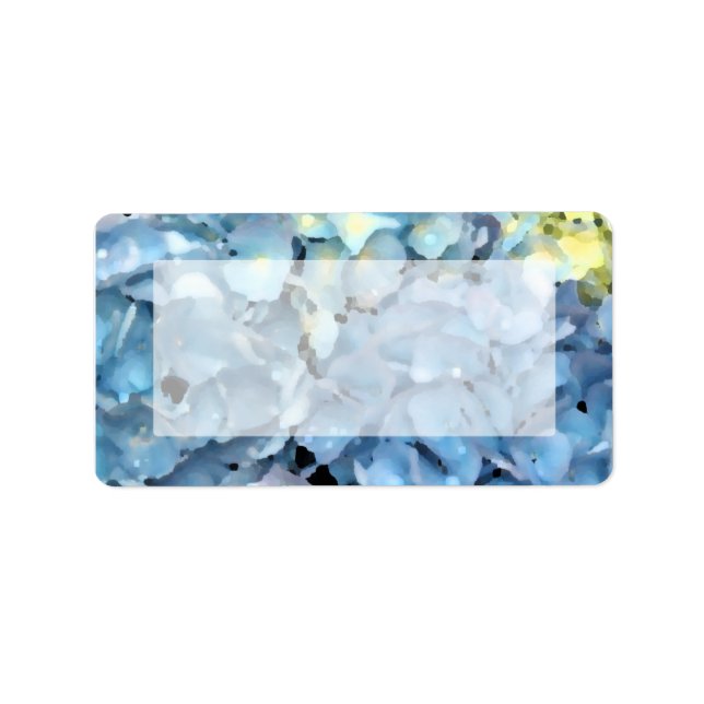 Étiquette Blue Hydrangea Floral (Devant)