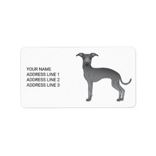 Étiquette Blue Italian Greyhound mignon chien avec texte per