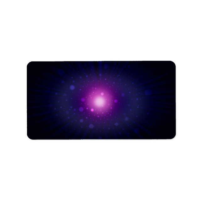 Étiquette Blue Purple Space Galaxy étoiles Abstrait (Devant)
