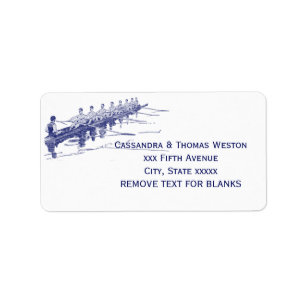 Étiquette Blue Rowing Rowers Team Water Sports #3