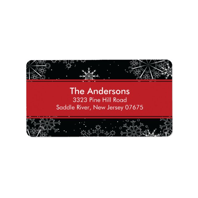 Étiquette Blue Snowflakes Winter Holiday Adresse de retour (Devant)