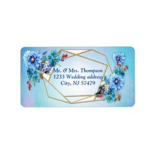 Étiquette Blues de Cornflower en aquarelle