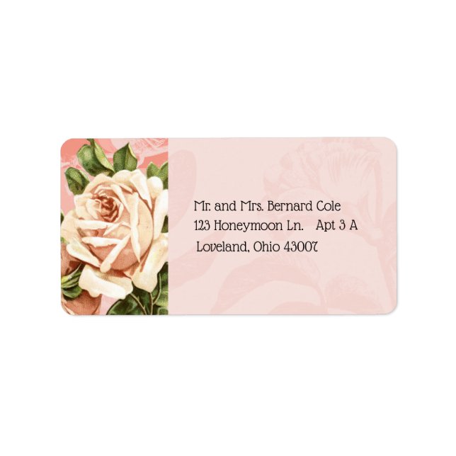 Étiquette Blush Botanical Vintage Rose Adresse (Devant)