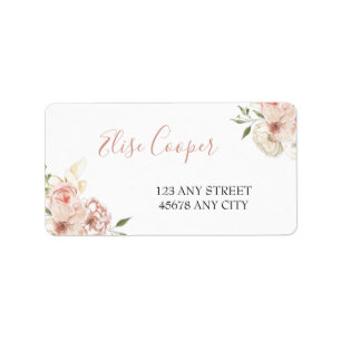 Étiquette Blush Watercolor Floral Return Address Label