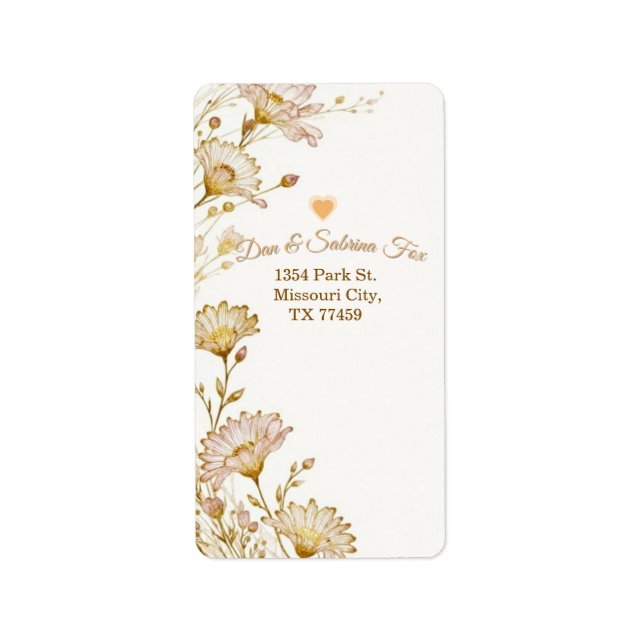 Étiquette Bohème, style botanique  (Devant)