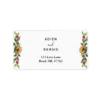Boho Sunflower Mariage Adresse de retour Label