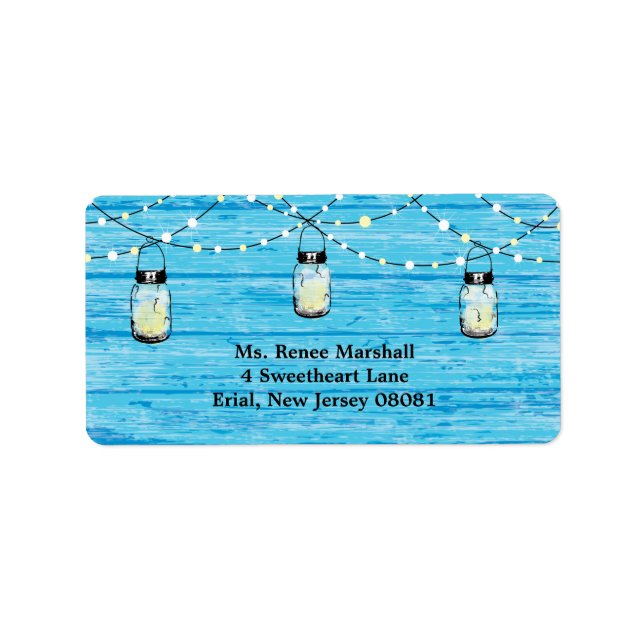 Étiquette Bois rustique pendage Mason jarres et Mariage d'éc (Devant)