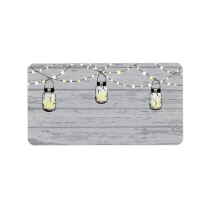 Étiquette Bois rustique pendage Mason jarres et Mariage d'éc