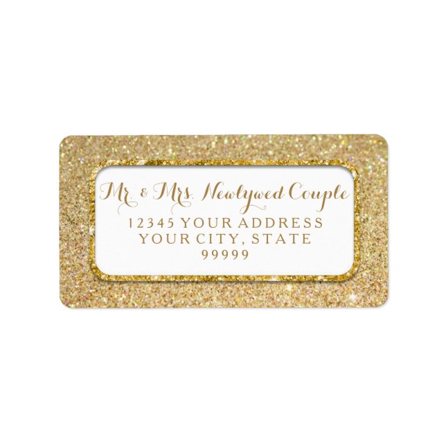 Étiquette Bokeh Sparkle Script Gold Parties scintillant Roun (Devant)