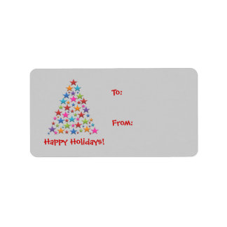 Étiquette Bon Arc-en-ciel Étoiles Noël Arbre cadeau Lable