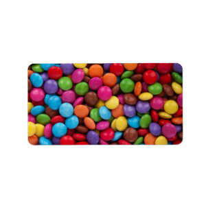 Étiquette Bonbons au chocolat coloré