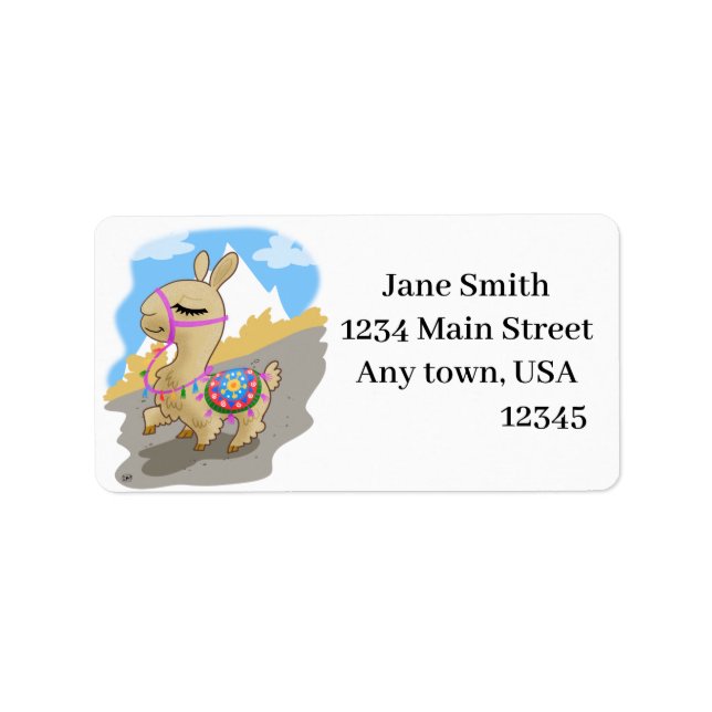 Étiquette Bonne Llama Caricature (Devant)