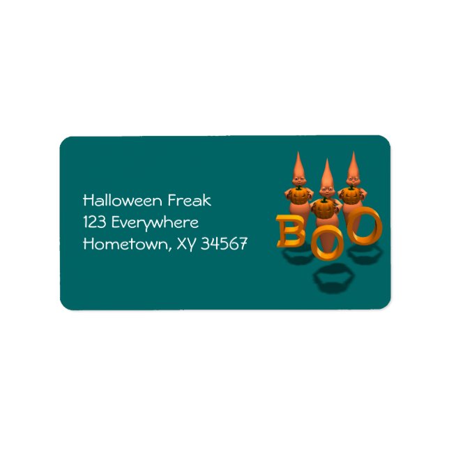 Étiquette Boo ! Trois Jolies Ghosties (Devant)