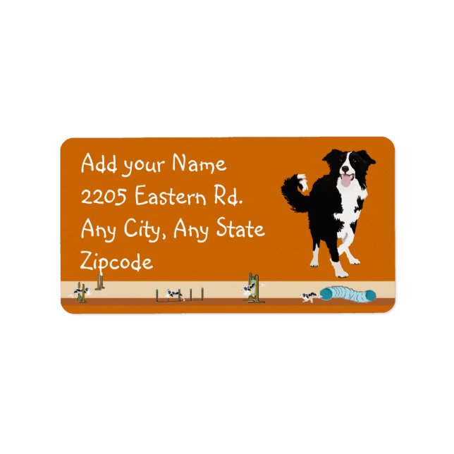 Étiquette Bordure Collie - Agilité (Devant)