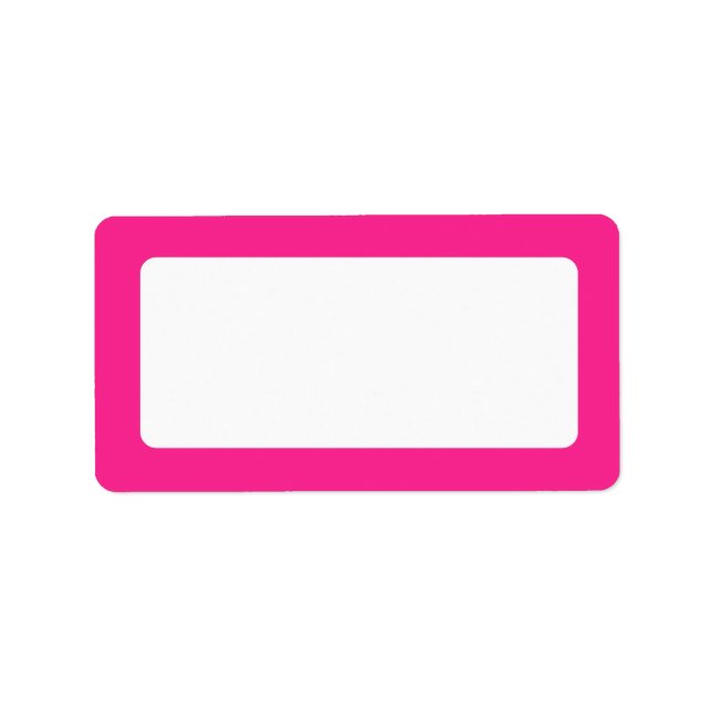 Étiquette Bordure rose chaud vide (Devant)
