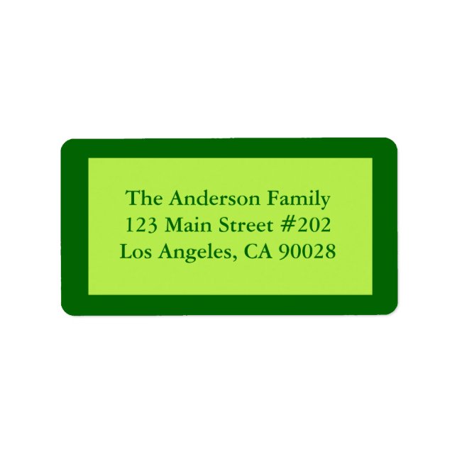 Étiquette Bordure verte pâle (Devant)