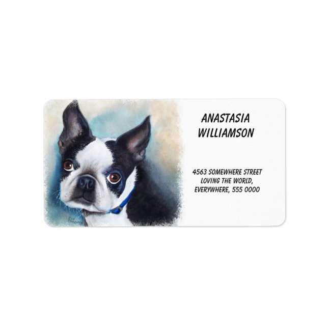 Étiquette Boston Terrier ADRESSE (Devant)