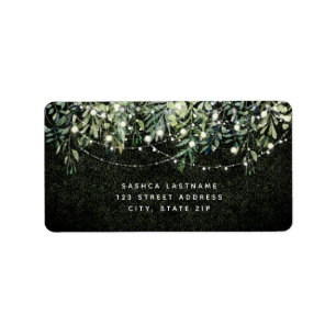 Étiquette Botanique Boxwood Mariage Lumières vertes Mariage