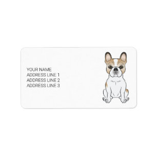 Étiquette Bouledogue Français Fauve Pied Text & Chien Mignon