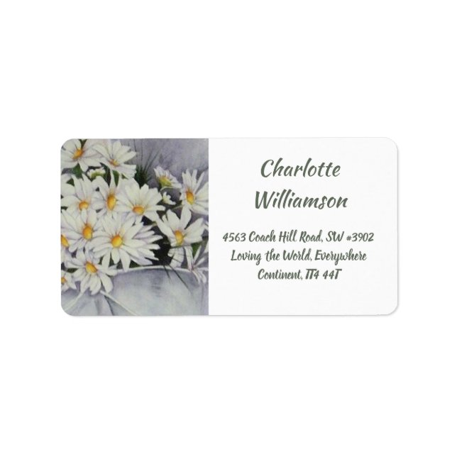 Étiquette Bouquet de Fleurs en Aquarelle Adresse (Devant)