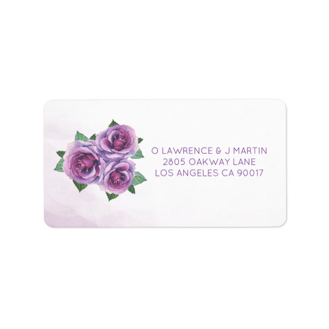 Étiquette Bouquet de rose violet (Devant)