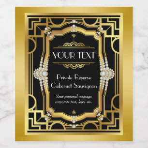 Étiquette bouteille de vin Art Déco