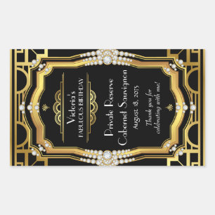 Étiquette bouteille de vin Art Déco