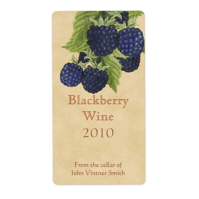 Étiquette bouteille de vin Blackberry (Devant)