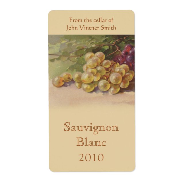 Étiquette bouteille de vin de raisin blanc (Devant)