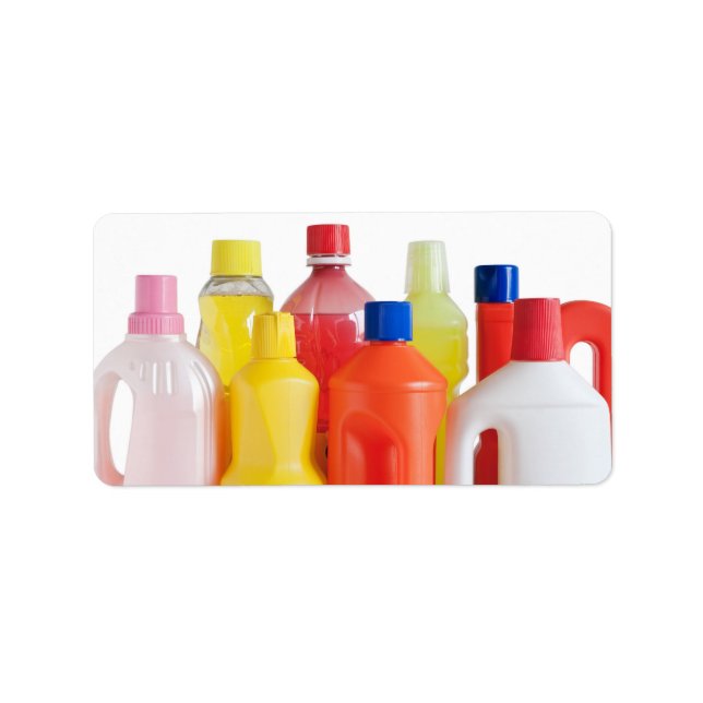 Étiquette bouteilles de détergent en plastique (Devant)