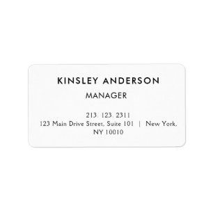 Étiquette Boutique minimaliste de luxe blanc et noir