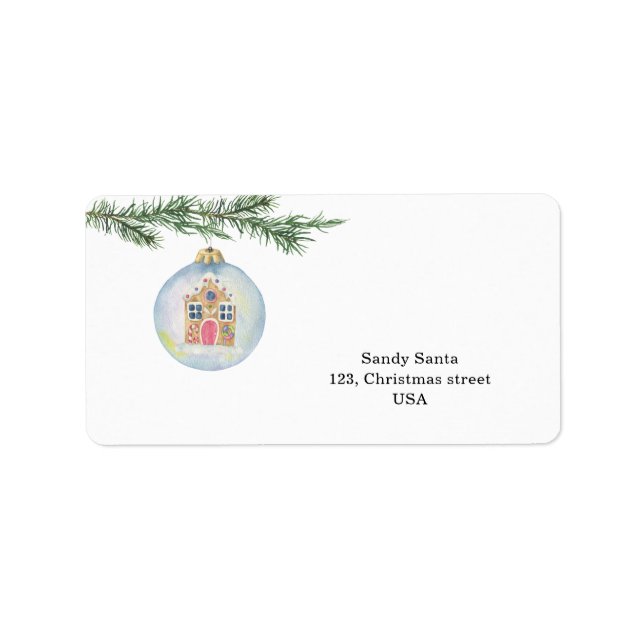 Étiquette Branche hiver avec jouet (Devant)