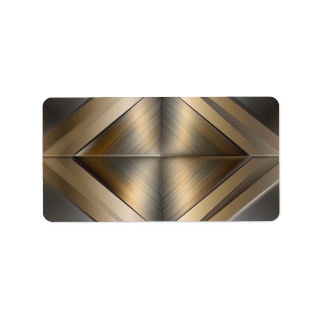 Étiquette Brushed Metallic Geometric Diamond Pattern (Devant)
