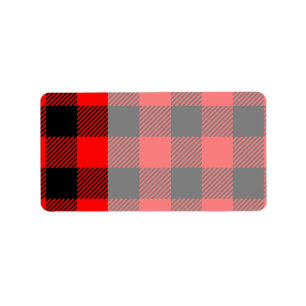 Étiquette Buffalo Check Rouge et Noir Lumberjack Plaid Decor