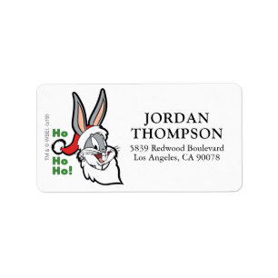 Étiquette BUGS BUNNY™ Père Noël "Ho Ho Ho !"