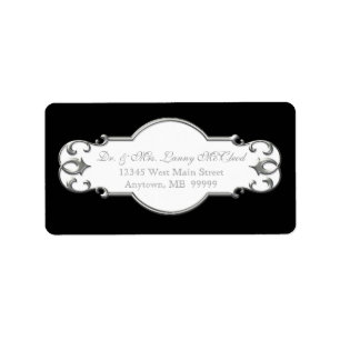 Étiquette Business Shipping Classic Baroque Swirl Circle